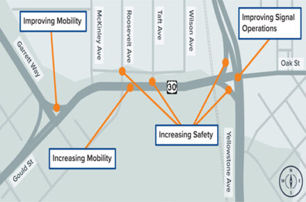 A map of improvements to US-30