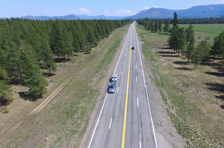 Four-lane highway from the air