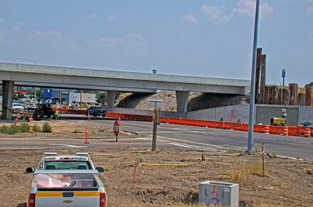 US-20 Exit 333 Rexburg work zone prior to full closure of the exit for interchange re-design construction summer of 2024