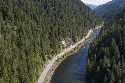US-12 taken from a drone near the Montana State boarder.