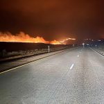 Wildfire causes I-84 in Oregon to close.