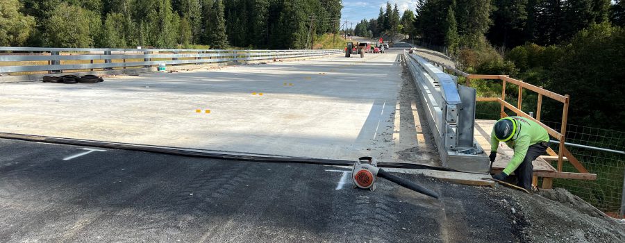 A view of the new bridge surface on US-95 near McArthur Lake