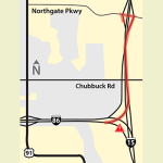 Map showing System Interchange detour through Northgate