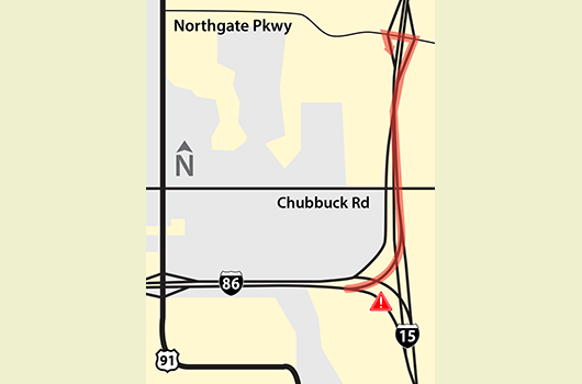 Map showing System Interchange detour through Northgate