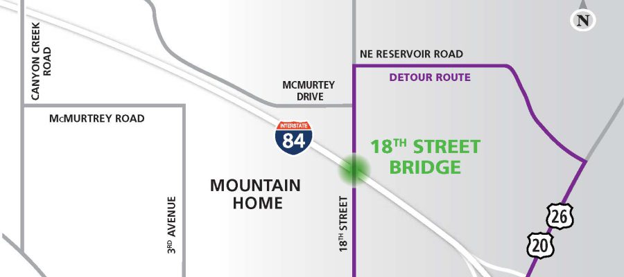 ITD will begin performing maintenance work on the 18th Street Bridge over I-84 on Aug. 27