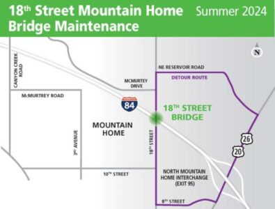 I-84 18th detour map