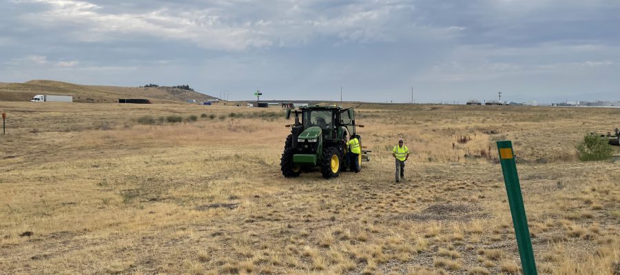 The ITD Mountain Home maintenance crew is actively mowing the I-84 shoulders, median, and gores along I-84 from Mountain Home to Boise.