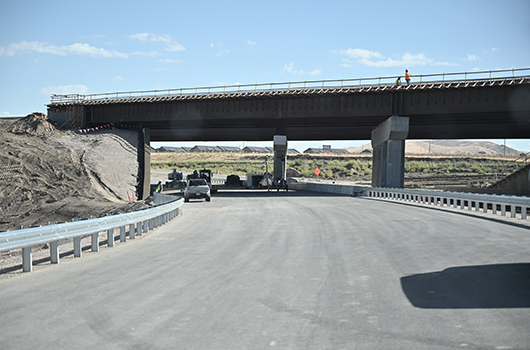 Photo of the new eastbound to northbound ramp