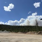 smoke from the Wapiti Fire near Stanley