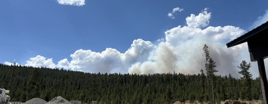 smoke from the Wapiti Fire near Stanley