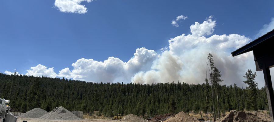 smoke from the Wapiti Fire near Stanley