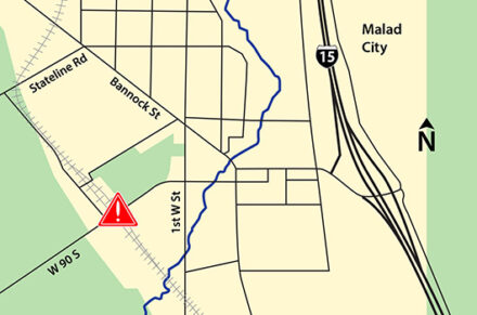 A map of the railroad crossing closure
