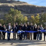 Officials cut a ribbon on the new interchange in Lewiston