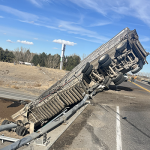 Crash at the Declo Exit with semi over the rails