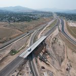 Drone photo of the System Interchange at Pocatello.