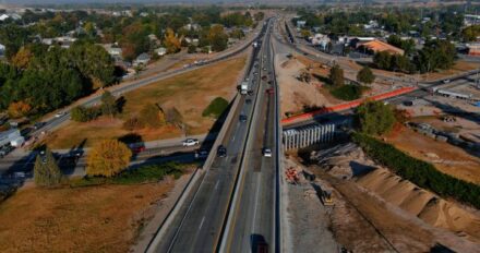 Aerial view of I-84 and 10th Avenue in Caldwell.