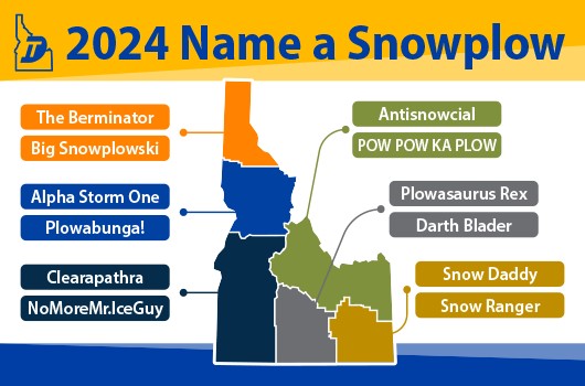 ITD names 12 snowplows with help from students and employees