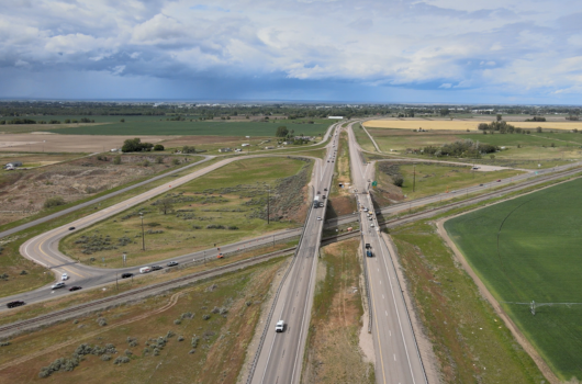 Aerial photo of south Blackfoot interchange