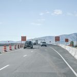 Photograph showing I-15 southbound lane during construction.