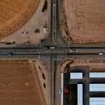 Drone picture of Farmway Road and State Highway 55.