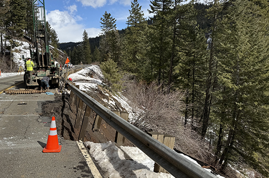 One lane now temporarily open  for local traffic only through US-95 slide near Council