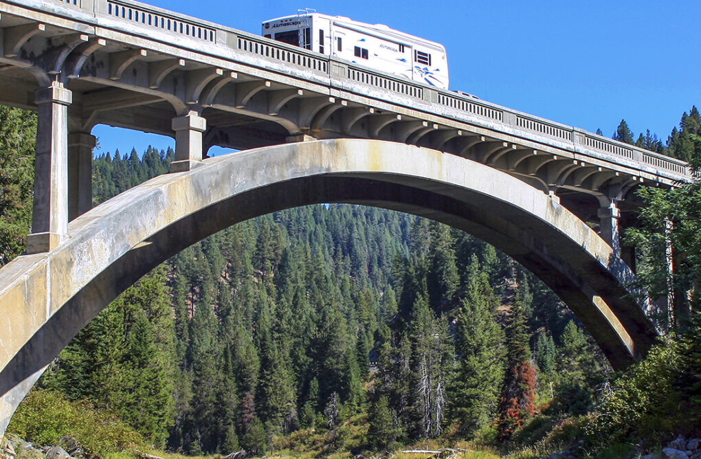 An RV on the rainbow bridge