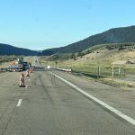 I-15 southbound lanes at Stoddard Creek Exit 184 in east Idaho.