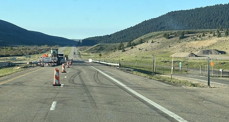 I-15 southbound lanes at Stoddard Creek Exit 184 in east Idaho.