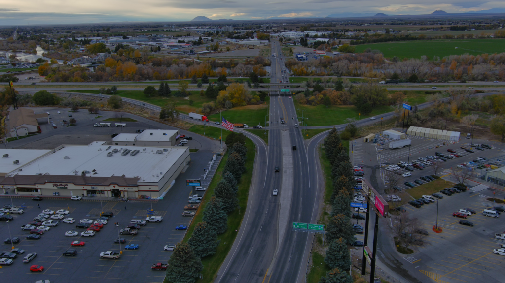 Drone shot of US-26/Blackfoot Interchange