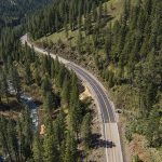 Aerial view of the newly fixed highway