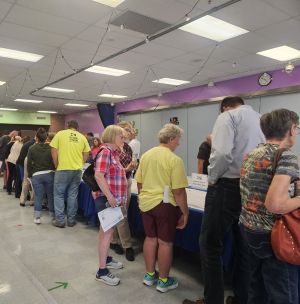 Community members review information at September 2025 public meeting in Emmett.