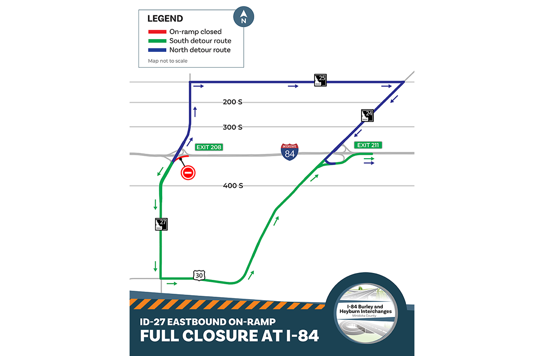 On-ramp to eastbound I-84 at Burley Interchange to close Monday morning