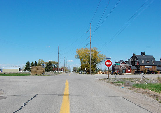 Intersection of 45th and US-26 between Idaho Falls and Ririe. 