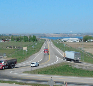 A photo overlooking American Falls the project area at intersection of SH-39 and Pocatello Avenue.