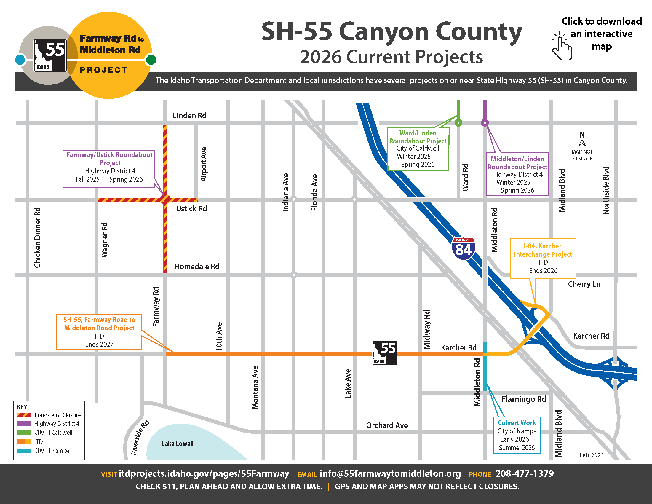 Map highlighting nearby projects