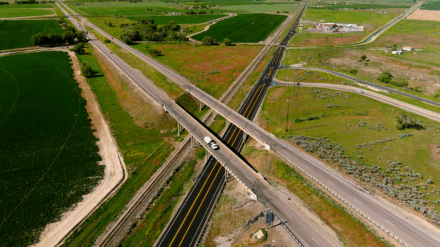 I-15 Exit 89 overpass aerial view.