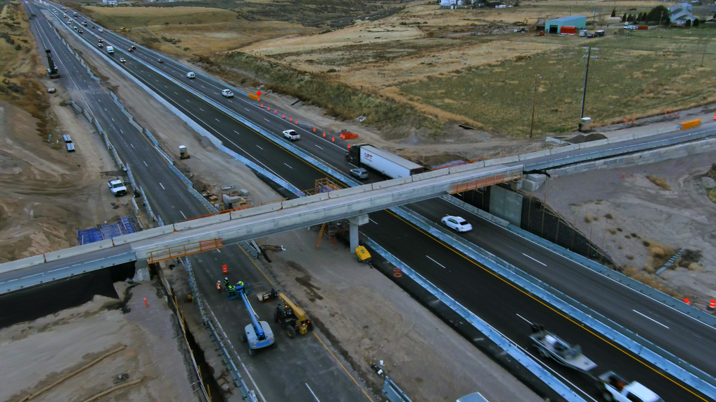 Drone photo of the 2 1/2 Mile Road Bridge. 