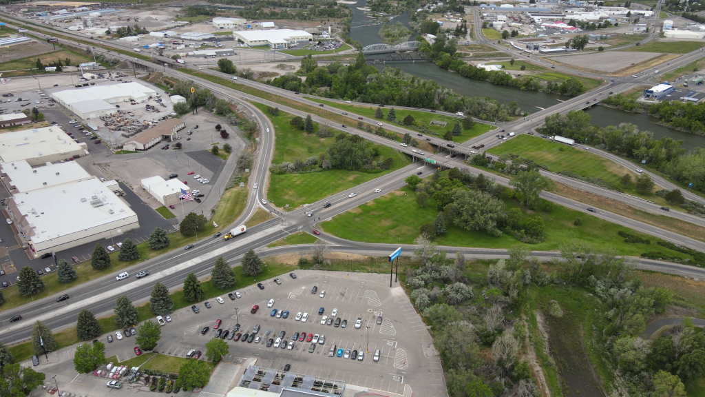Drone shot of US-26/Blackfoot Interchange