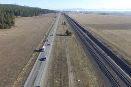 Aerial view of SH-53 near the Washington state line.