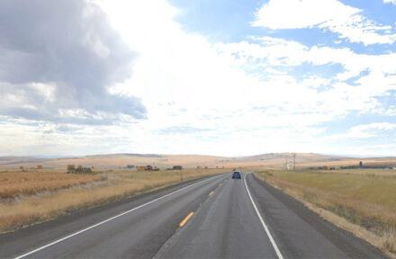 View of the roadway on US-95 near Ferdinand where the new passing lane will be.
