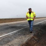 ITD Ashton/ Island Park foreman Ryan Wright at the site of a multi-fatality crash on US-20 near the Idaho/ Montana border.