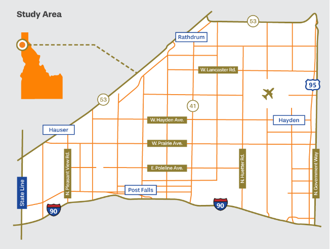 Map of the PEL study area.