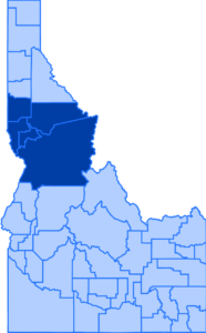 An illustration of Idaho with District 2 highlighted.