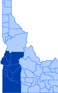An illustration of Idaho with District 3 highlighted.