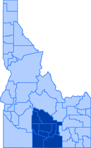 An illustration of Idaho with District 4 highlighted.