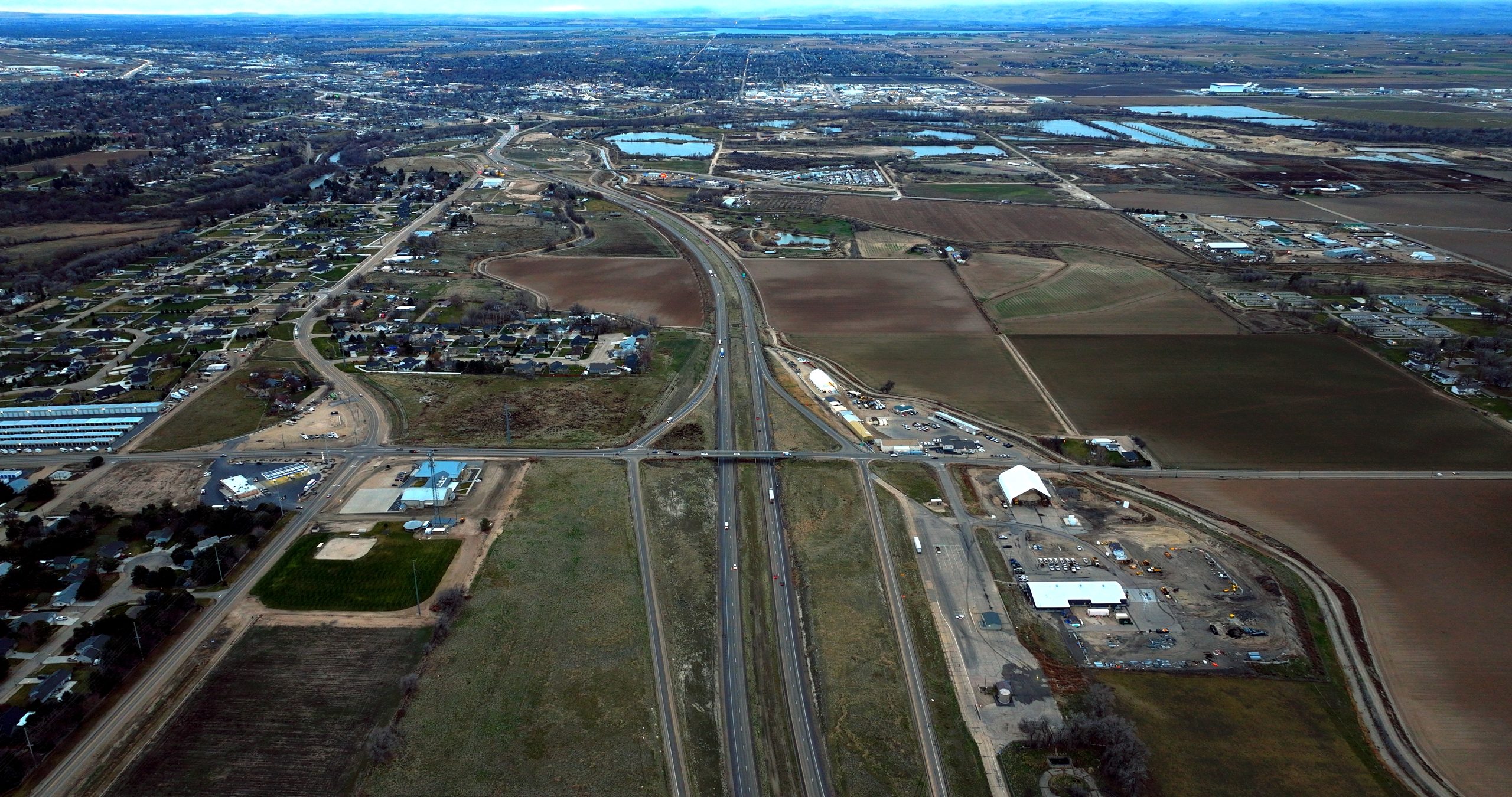drone image of SH-44 interchange