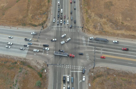 Drone shot above the intersection