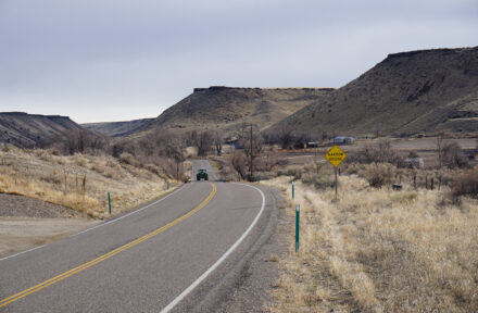 Highway stretches out before the plateau
