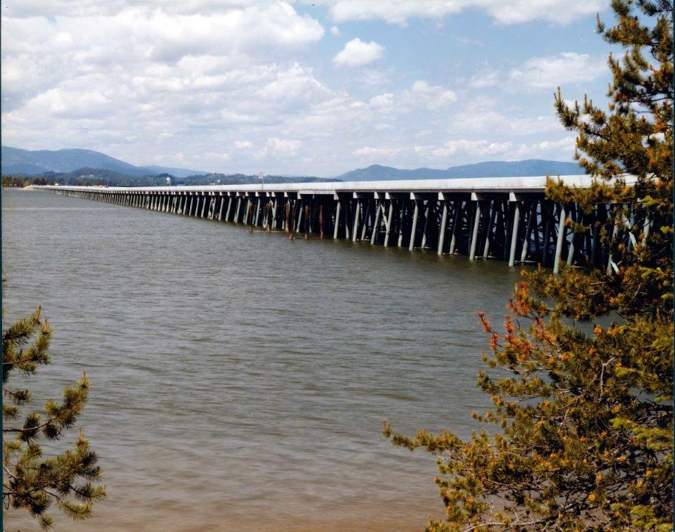 Side view of the Long Bridge near Sandpoint