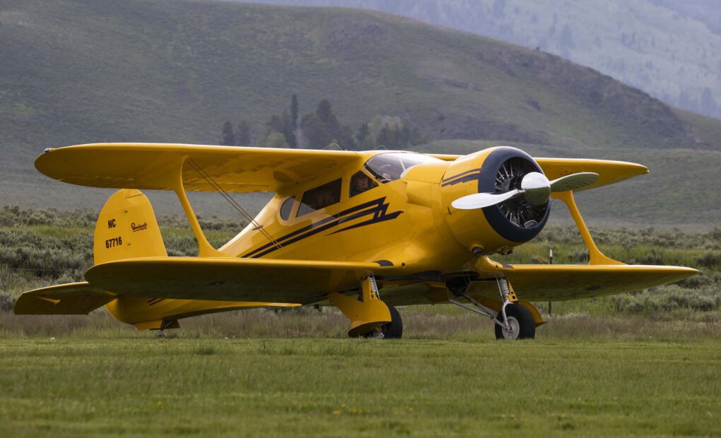 Yellow aircraft at Smiley Creek Airstrip
